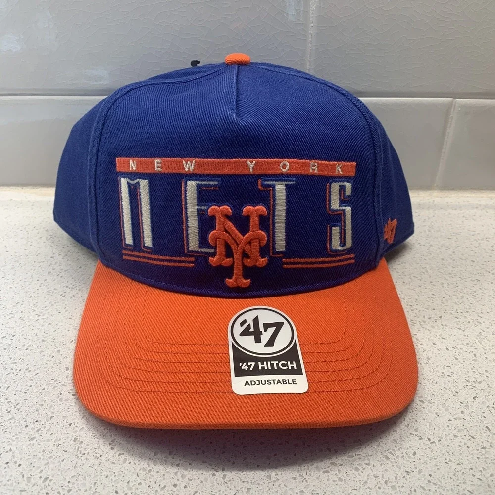 '47 Brand New York Mets Throwback Cooperstown Hitch Adjustable Snapback Hat OSFM